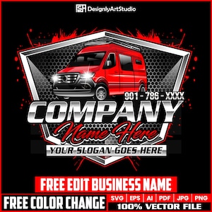 Delivery Van Logo, Cargo Van Logo, Vehicle Transport, Sprinter Van Logo, Professional Van Logo, Trucking Logo, Logistics Company Logo