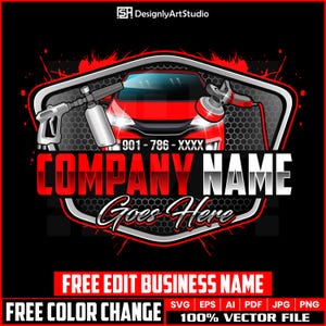 Auto Detailing Business Logo Design, Car Wash Logo, Automotive Logo, Auto Detailing Logo Svg, Mobile Detailing Logo, Pressure Washing Logo