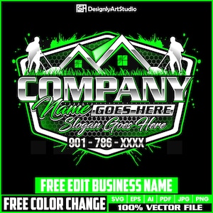 Lawn Care with Lawn Mower Home Service Gardening Logo, Zero Turn Mower Logo, Landscaping Logo, Premade Lawn Care Logo, Yard Service Logo
