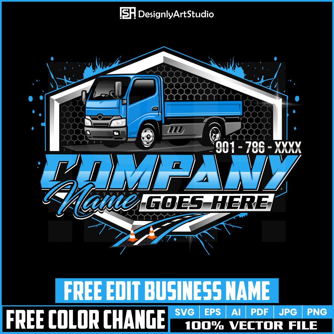 Custom Trucking Logo Design, Transport Company Branding, Editable ...