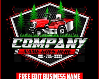 Vooraf gemaakt logo voor gazononderhoud: aangepast tuin- en landschapsontwerp