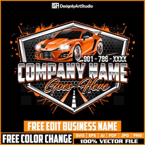 Car Logo Design, Sport Car, Car Vector Logo, Custom Logo, Car Detailing Logo, Personalized Logo, Transport Logo, Vehicle Logo, Premade Logo