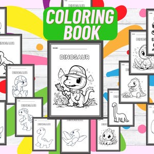 Dinosaur Coloring Pages for Kids | 23 Printable Dino Sheets PDF | Toddler Activity Book | Fun Coloring for Boys & Girls | Instant Download