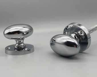 Pomo central de puerta cromado de 75 mm - Estilo victoriano - Juego de 75 mm (3")