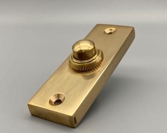 Door Bell Button - Oblong Push - Victorian Bell Push Brass 75mm