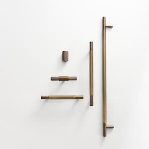 Antieke gekartelde massief messing kastgrepen - verschillende maten - (verpakking van 1)