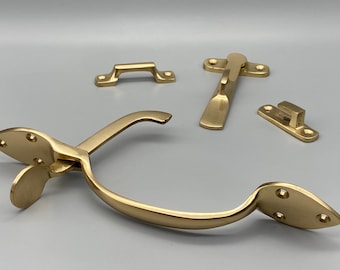 Solid Brass Suffolk Latch Set - Polished Thumb Latch (200mm)