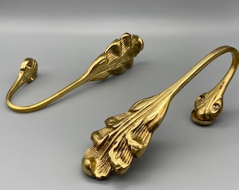 2x Solid Brass Curtain Tie Backs – Louis XVI Style Wall Mount