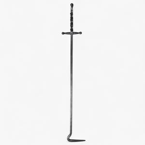 Sword Shaped Fireplace Poker – Hand Forged Fire Pit Tool – Medieval Style Campfire Poker – Upcycled Metal Gift for Men