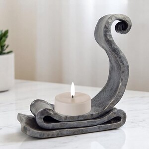 Hand-Forged Iron Candle Holder – Viking Inspired – Minimalist Gothic Decor – Unique Gift