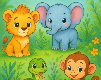 Målarbok för safaridjur