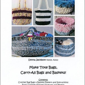 Crochet Rag Bags & Baskets ePattern-PDF image 6