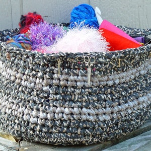 Crochet Rag Bags & Baskets ePattern-PDF image 3