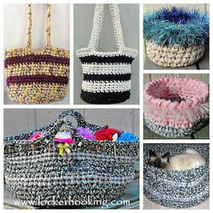 Crochet Rag Bags & Baskets ePattern-PDF image 1