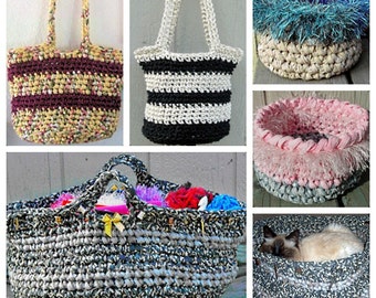 Crochet Rag Bags & Baskets ePattern-PDF