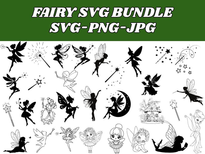 Fairy SVG Bundle: Magical Clipart Designs for Cricut (instant Download ...