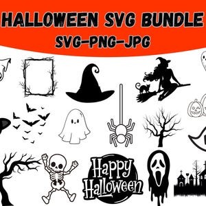 Halloween Mega Bundle, Halloween SVG Bundle, Halloween Cut Files For Cricut, Halloween Clipart, Halloween Png Bundle, Cute Ghost Svg