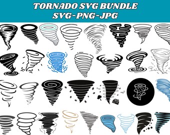 Tornado SVG Bundle: Storm Silhouette Clipart (Digital Download)