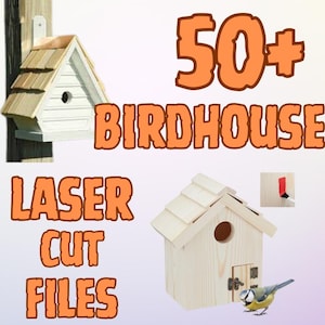 Wooden birdhouse 50+ bundle laser cut svg file Glowforge bird nest svg cricut Birdhouse dxf cnc vector pattern Bird feeder laser file