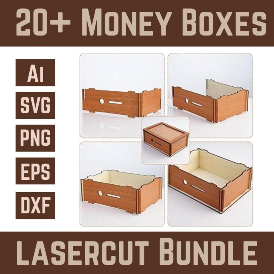 Money Box Sample Design Laser Cut Money Box Templates – 2D & 3D Designs (digital Download) - Etsy