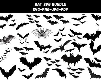 Halloween Bat SVG Bundle: Vampire Bat Clipart, Cut Files (Instant Download)