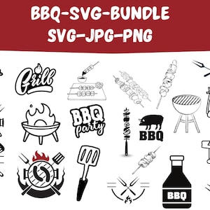 Barbecue SVG Bundle: Summer BBQ Clipart, Grilling Designs (Digital Download)