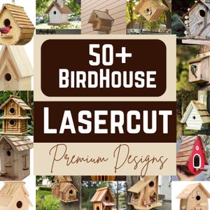 Laserskuret fågelholkpaket: 50+ SVG-filer, DIY-träprojekt (digital nedladdning)