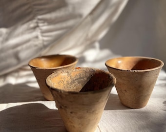 ヴィンテージ フランス製 テラコッタポット プランター フラワー 3個