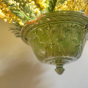 Antique French Ceramic Majolica Hanging Planter
