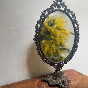Antique Italian Brass Vanity Mirror