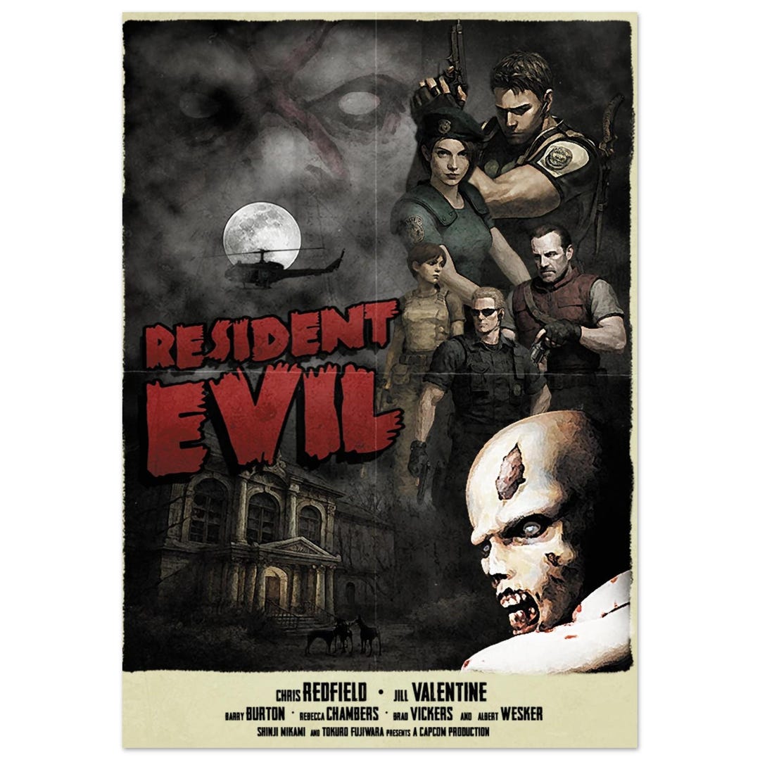 Retro Resident Evil Poster – Semi-glossy, Sustainable Paper, - Etsy
