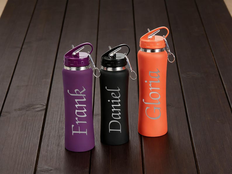 Custom Engraved Name Water Bottle With Straw, Groomsmen Gifts - Etsy ...