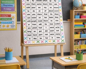 Kindergarten Sight Words Chart | Classroom, Homeschool Decor (Digital Download)