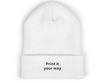Custom Text Cuffed Beanie Embroidery | Personalized Beanie