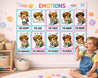 Kids Emotions Flashcards | Social Emotional Learning, Calm Corner (Digital Download)