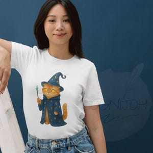 Chat sorcier PNG Clipart | Chat magique en cape avec étoile bleue | Art mignon de chaton de sorcellerie | Conception de chat d'Halloween | Sublimation d'animaux fantastiques