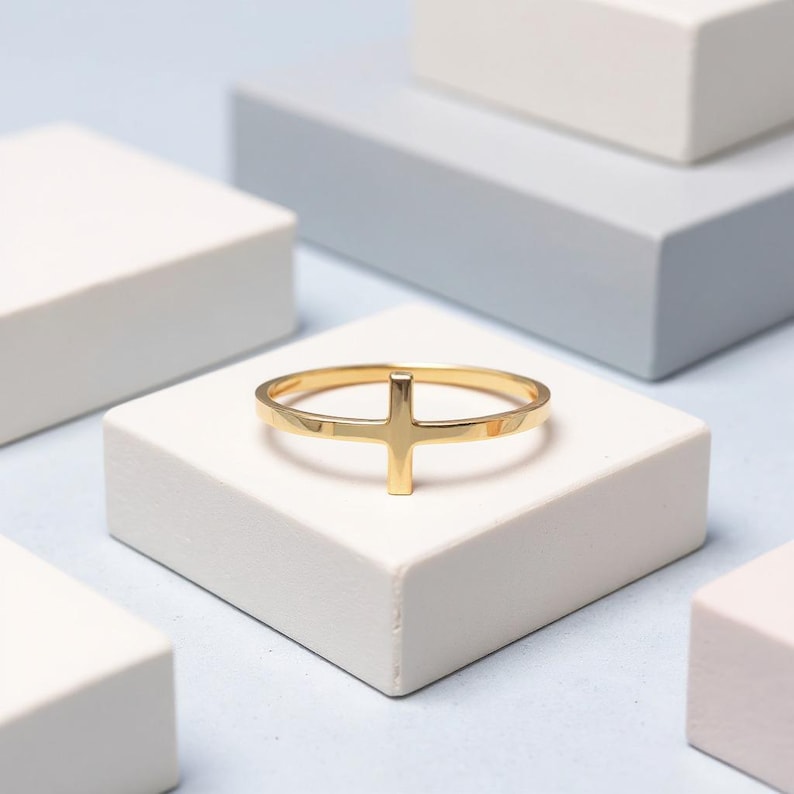 Christian Cross Ring, Cross Religious Ring, Cross Christmas Ring, Cross ...