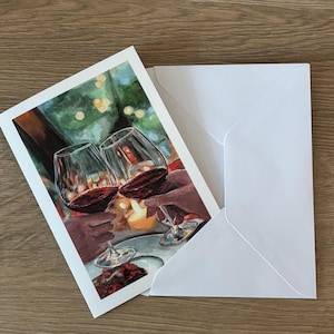 Wenskaart, diner voor twee