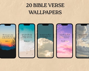 Bibel Vers Christian Wallpaper | Glaubensbasierter digitaler Download | Hohe Auflösung | iPhone | Adroid | 20er Pack