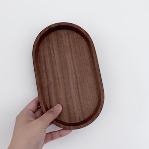 Oval Walnut Tray – Catchall, Serving Tray, Valet Tray