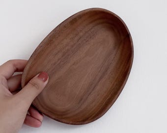 Freeform Walnut Tray – Solid Wood Catchall, Valet Tray