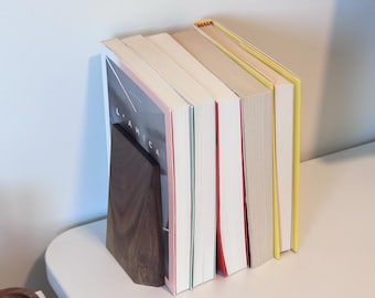 Solid Walnut Bookend – Minimal Modern Wooden Book Holder for Shelf or Desk