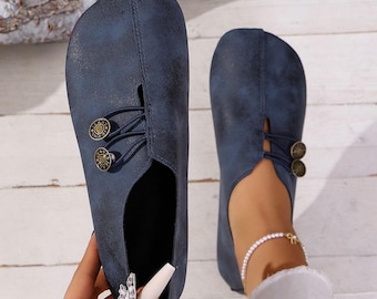 Soft PU Slip-On Loafers – Round Toe, Comfortable Flats (6 Colors)