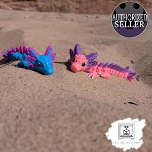 Baby Axolotl Dragon and Egg - Fully articulated - Cinderwing 3D - 2 sizes