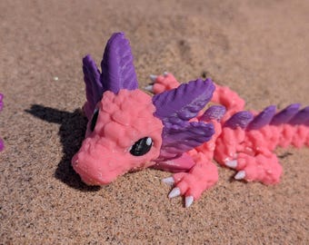 Drago Axolotl e uovo - Completamente articolato - Cinderwing 3D - 2 misure
