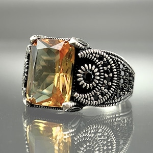 Zultanite Color Change Stone Ring: Handmade 925 Sterling Silver Men&#39;s Ring