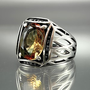 Handmade 925 Silver Zultanite Gemstone Ring - Ottoman Style