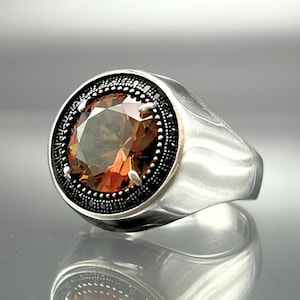 Zultanite Color Change Ring: Turkish Handmade 925 Sterling Silver Men&#39;s Ring