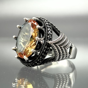 Men&#39;s 925 Silver Zultanite Ring: Handmade Color Change Gemstone