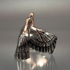 Sterling Silver Eagle Wing Ring: Handmade 925 Feather Ring